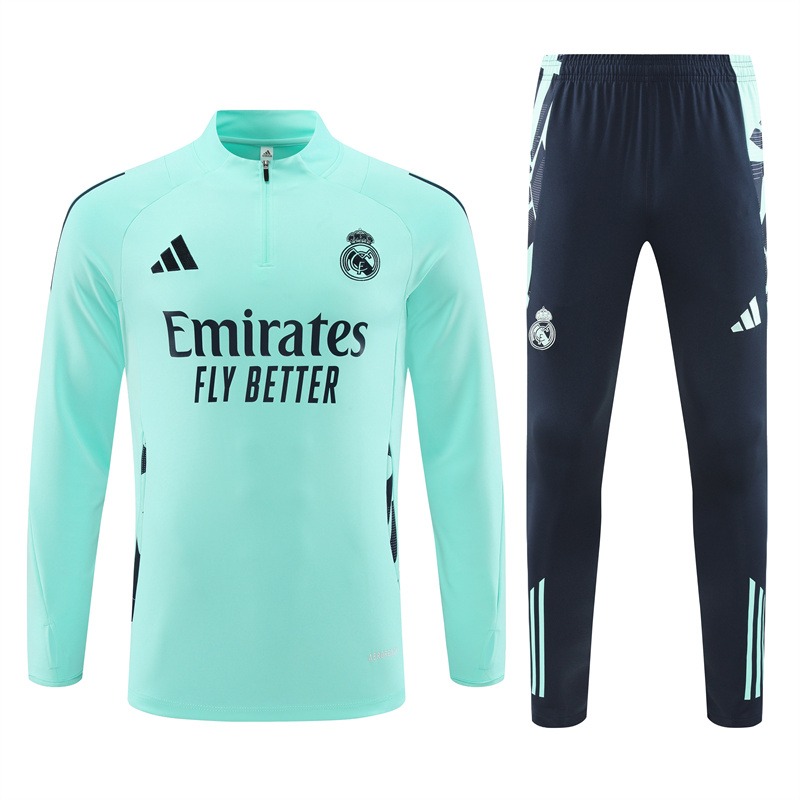 Real Madrid 24-25 Long Sleeve Training Set - Light Green - SOCCERDEALSHOP