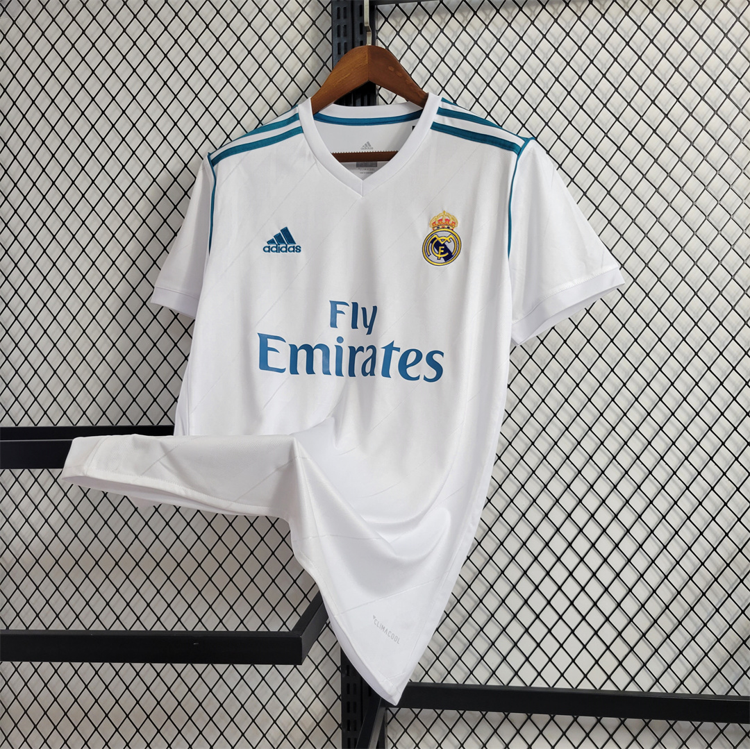 Retro Real Madrid 17-18 Home Jersey - with Champions League Final Final - SOCCERDEALSHOP