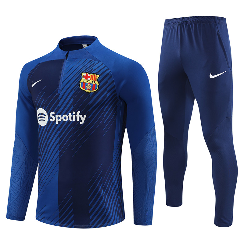 B.A.R.S.A 23-24 Long Sleeve Training Set -Dark Dlue - SOCCERDEALSHOP