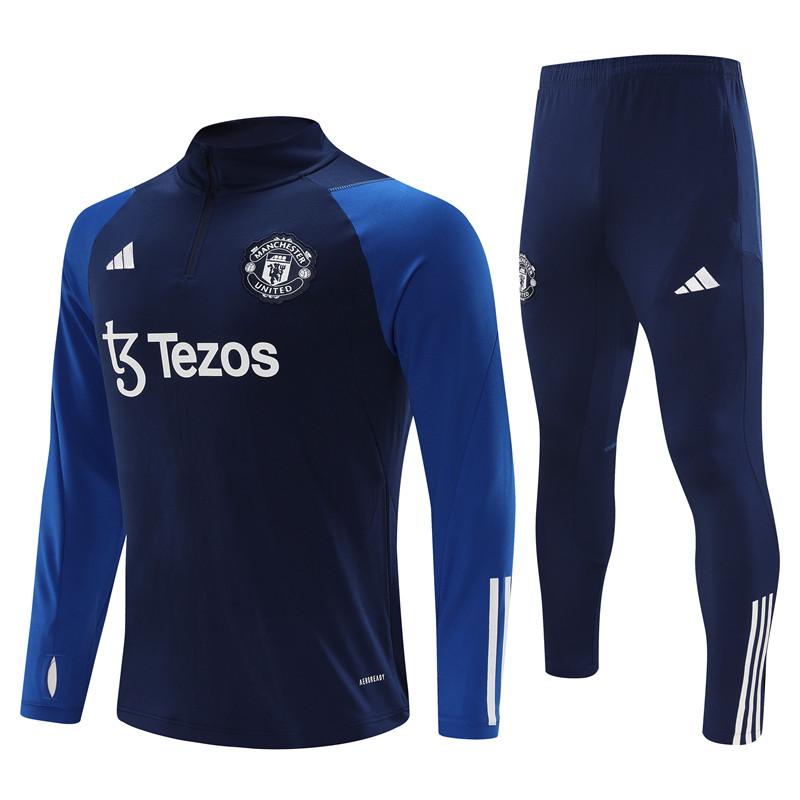 Manchester United 23-24 Long Sleeve Training Set -Blue - SOCCERDEALSHOP