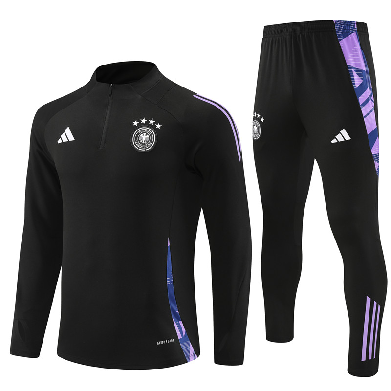 Germany 2024 Long Sleeve Training Set - Black - SOCCERDEALSHOP
