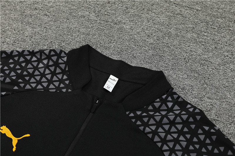 Marseille 23-24 Kids Long Sleeve Training Set Black and Yellow - SOCCERDEALSHOP