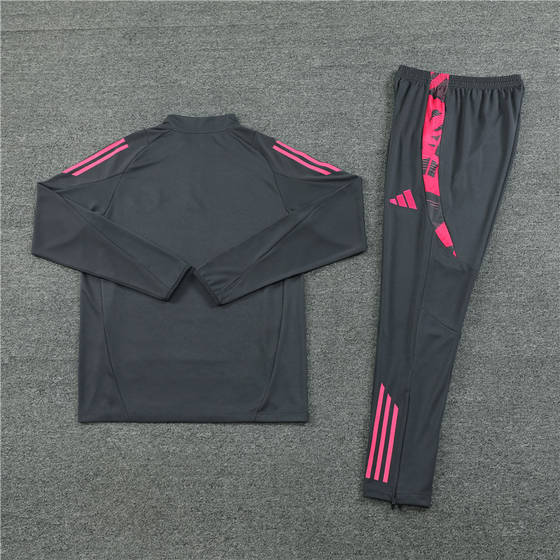 Germany 2024 Long Sleeve Training Set - Dark Gray With Pink - SOCCERDEALSHOP