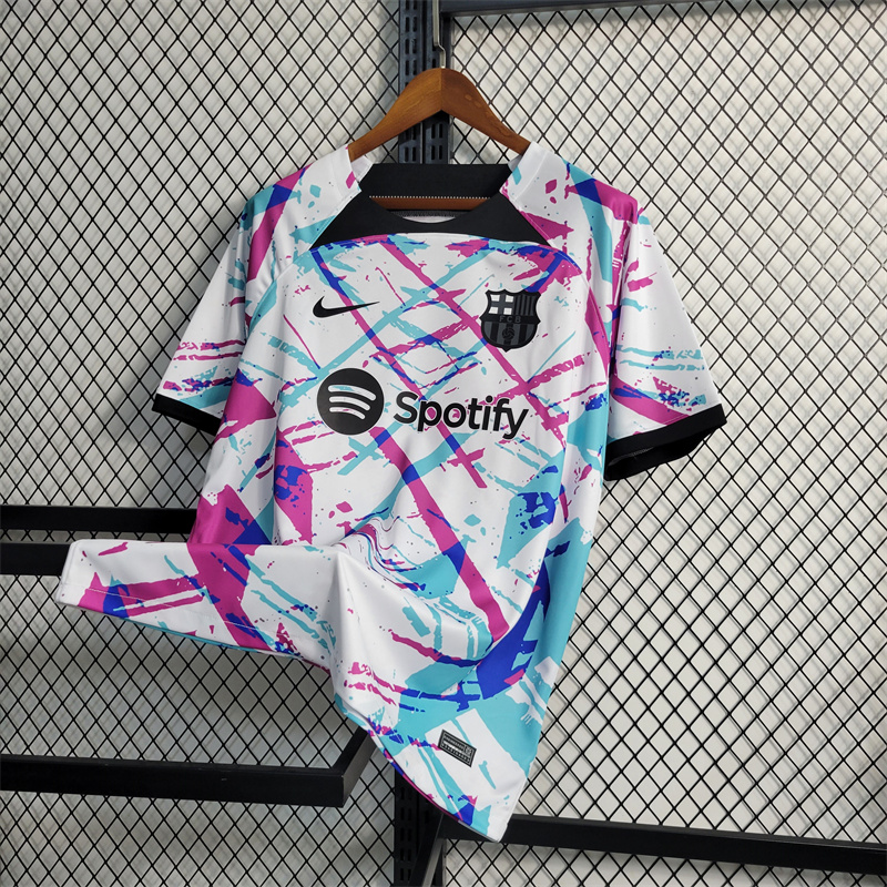 B.A.R.S.A 23/24 White Training Jersey - Fans Version - SOCCERDEALSHOP