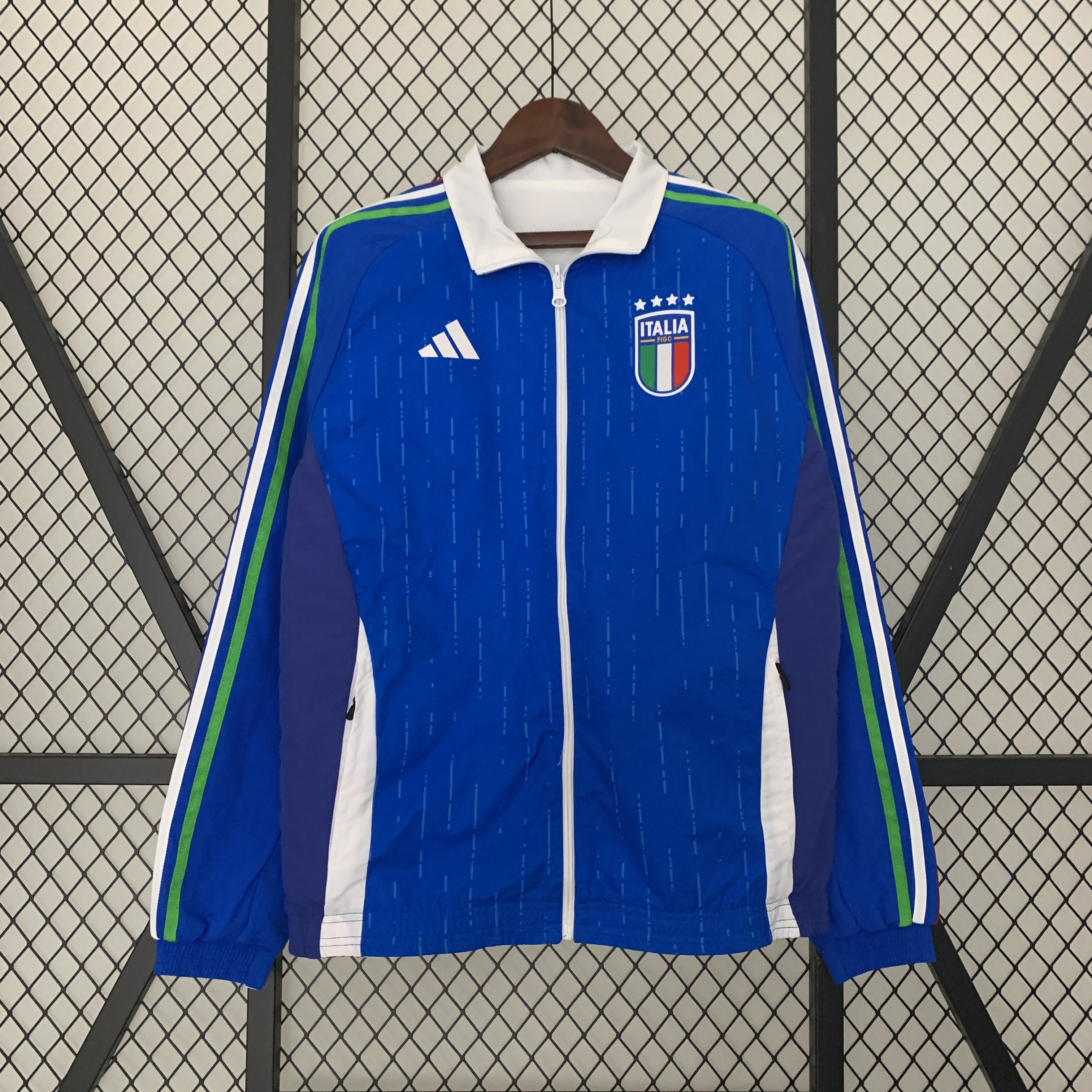 Italy 23-24 Double Sided Windbreaker - Blue & White - SOCCERDEALSHOP