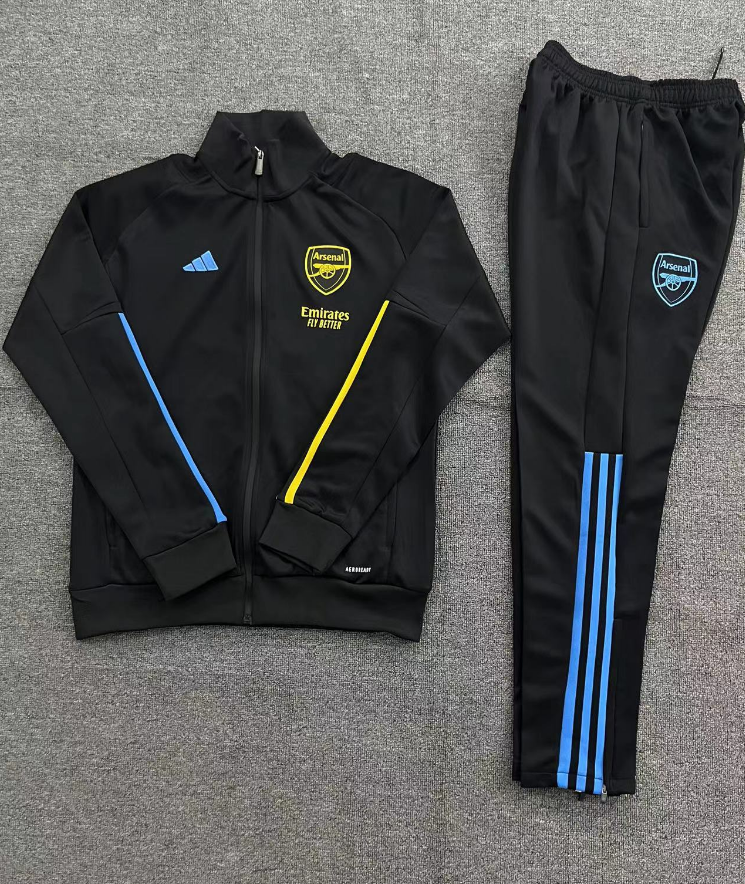 Arsenal 23-24 Kids Jacket Training Tracksuit - Black - SOCCERDEALSHOP