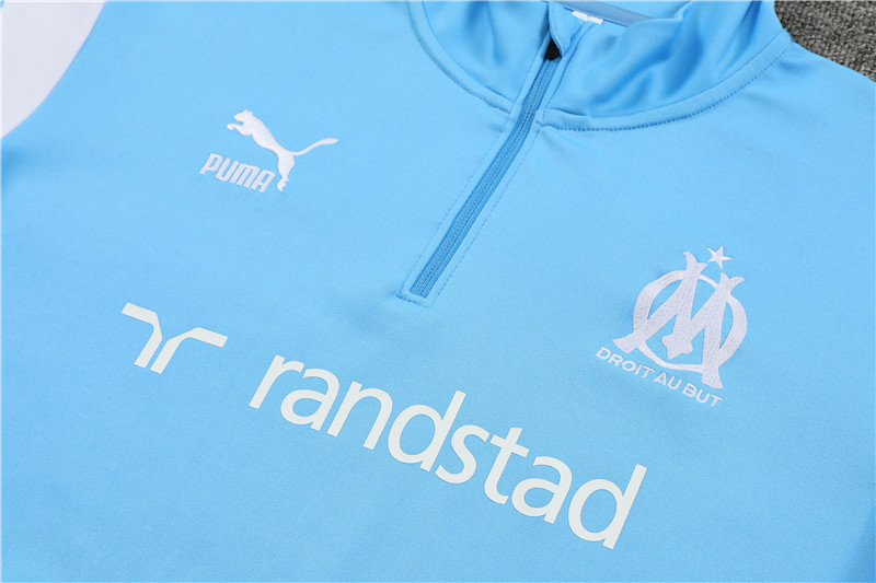 Marseille 23-24 Long Sleeve Training Set -Blue and White - SOCCERDEALSHOP