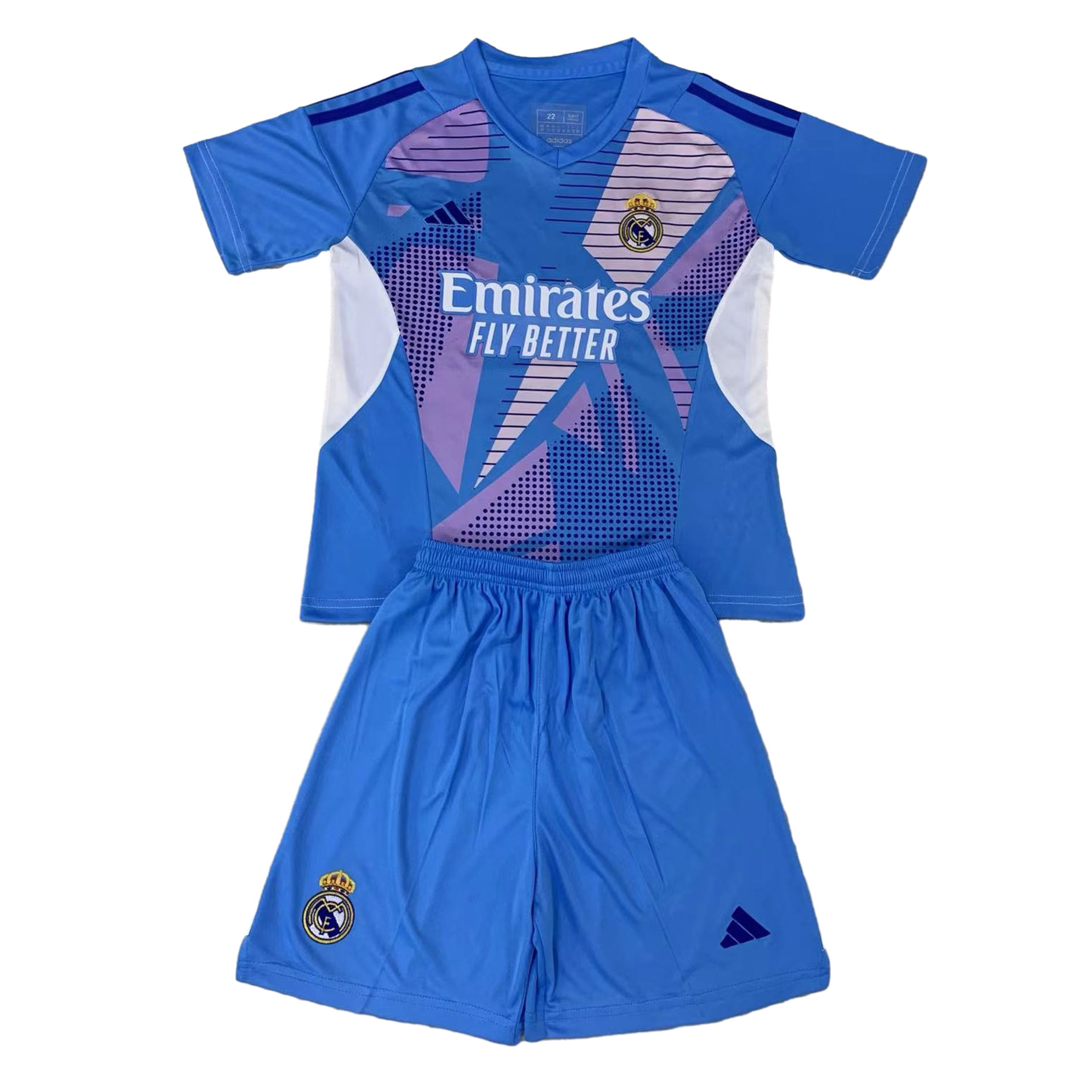 Real Madrid 24-25 Goalkeeper Kids Kit - Lake Blue - SOCCERDEALSHOP