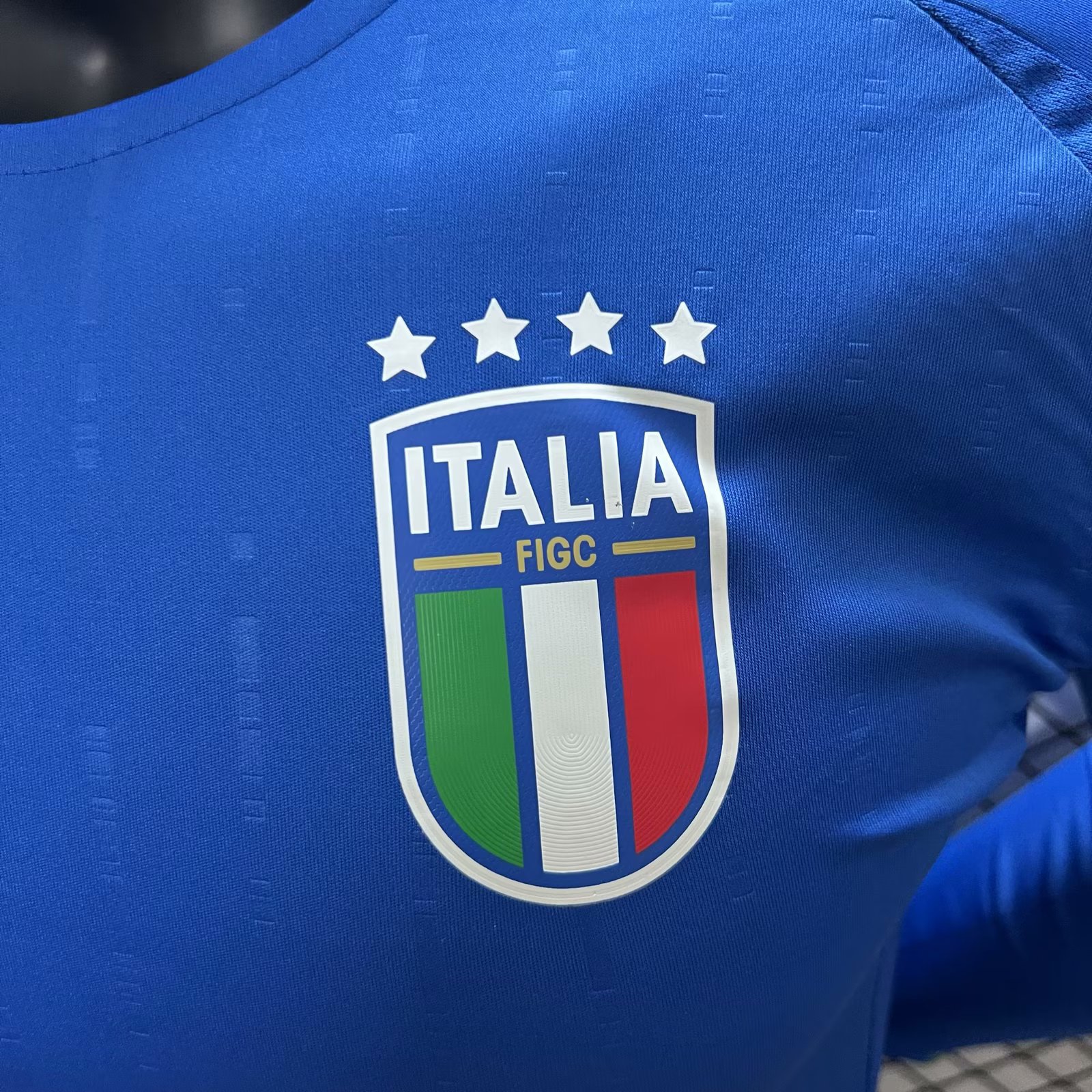 Italy 2024 Home Stadium Long Sleeve Jersey - Player Version - SOCCERDEALSHOP