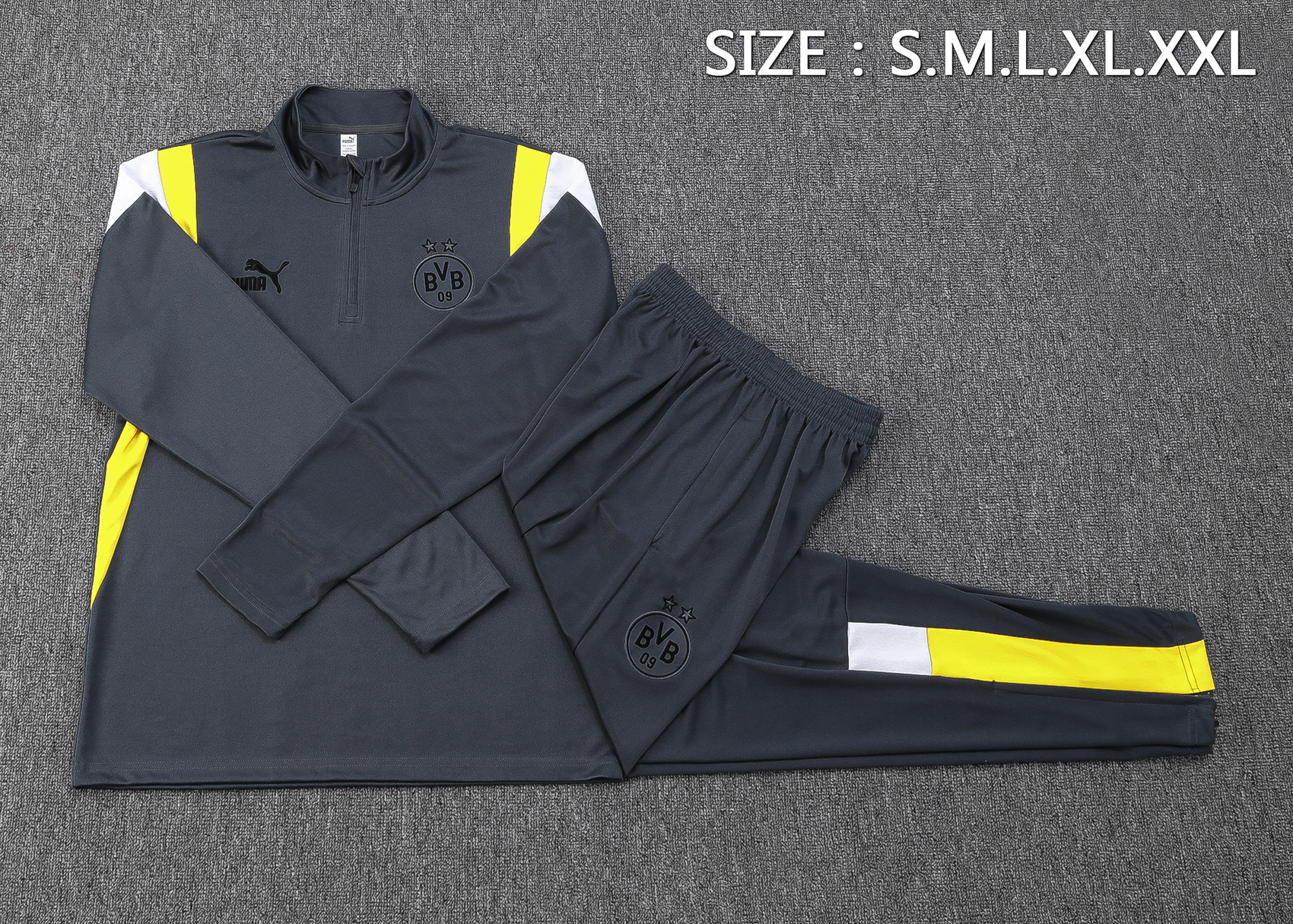 Dortmund 23-24 Long Sleeve Training Set - Grey - SOCCERDEALSHOP