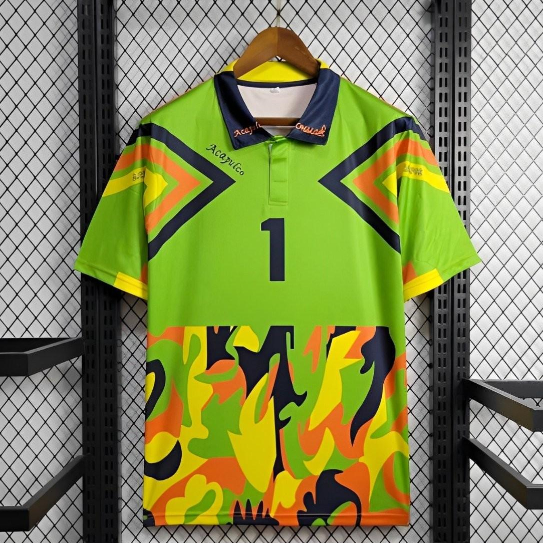 Retro Mexico 1994 Goalkeeper Green Orange Jersey - SOCCERDEALSHOP