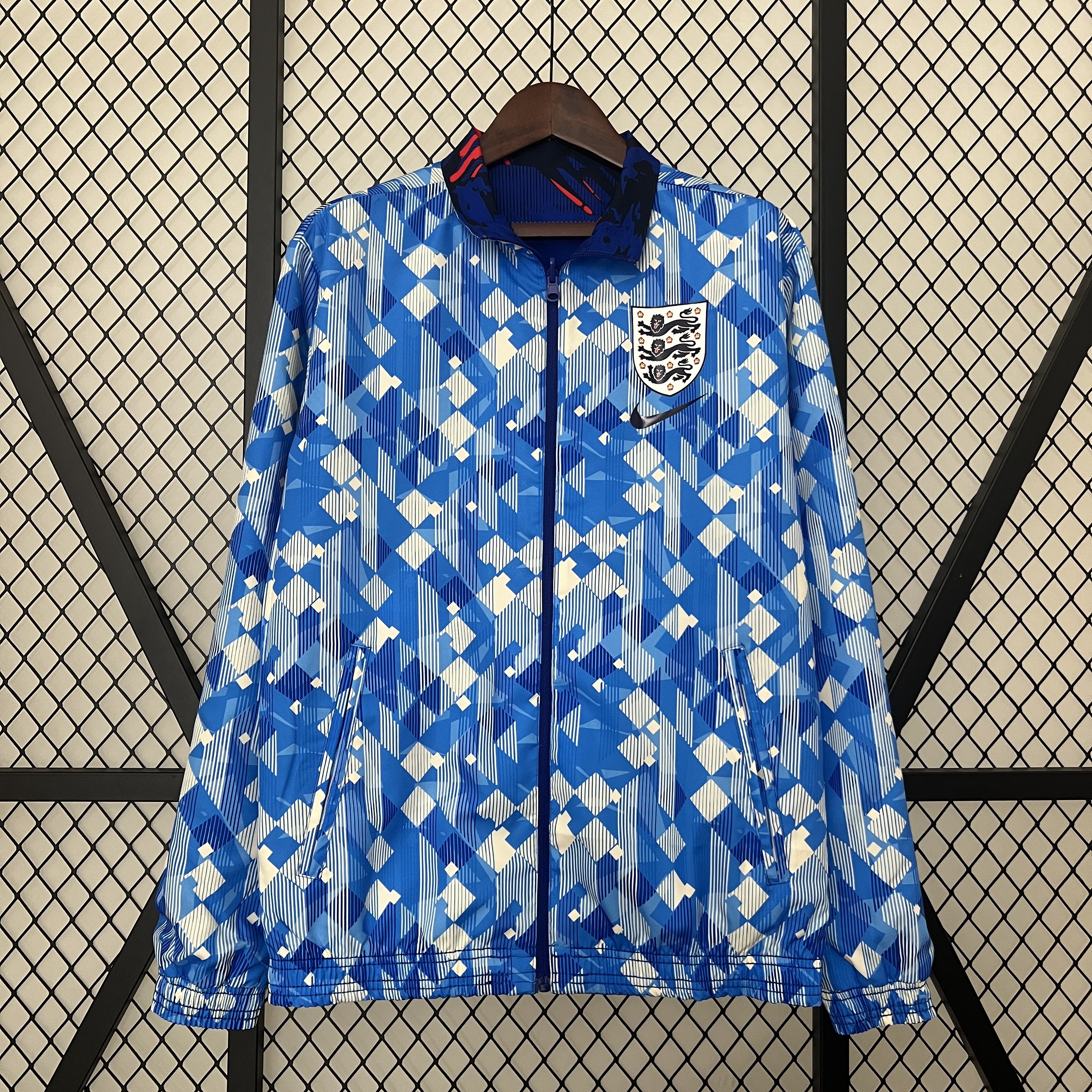 England 2024 Double Sided Reversible Windbreaker - Blue - SOCCERDEALSHOP