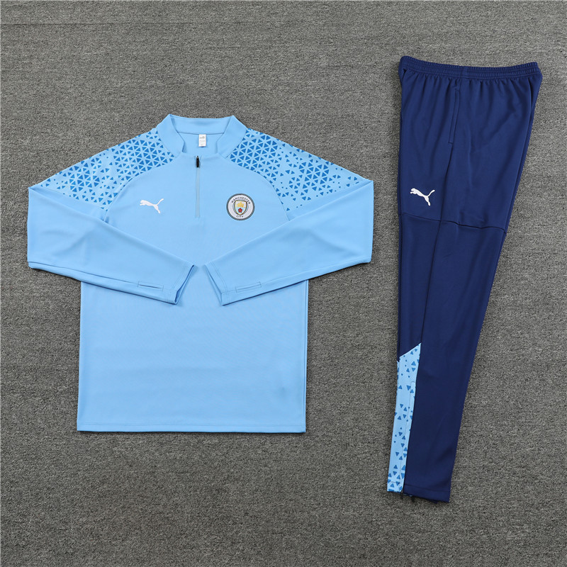 Manchester City 23-24 Long Sleeve Training Set -Light Blue - SOCCERDEALSHOP