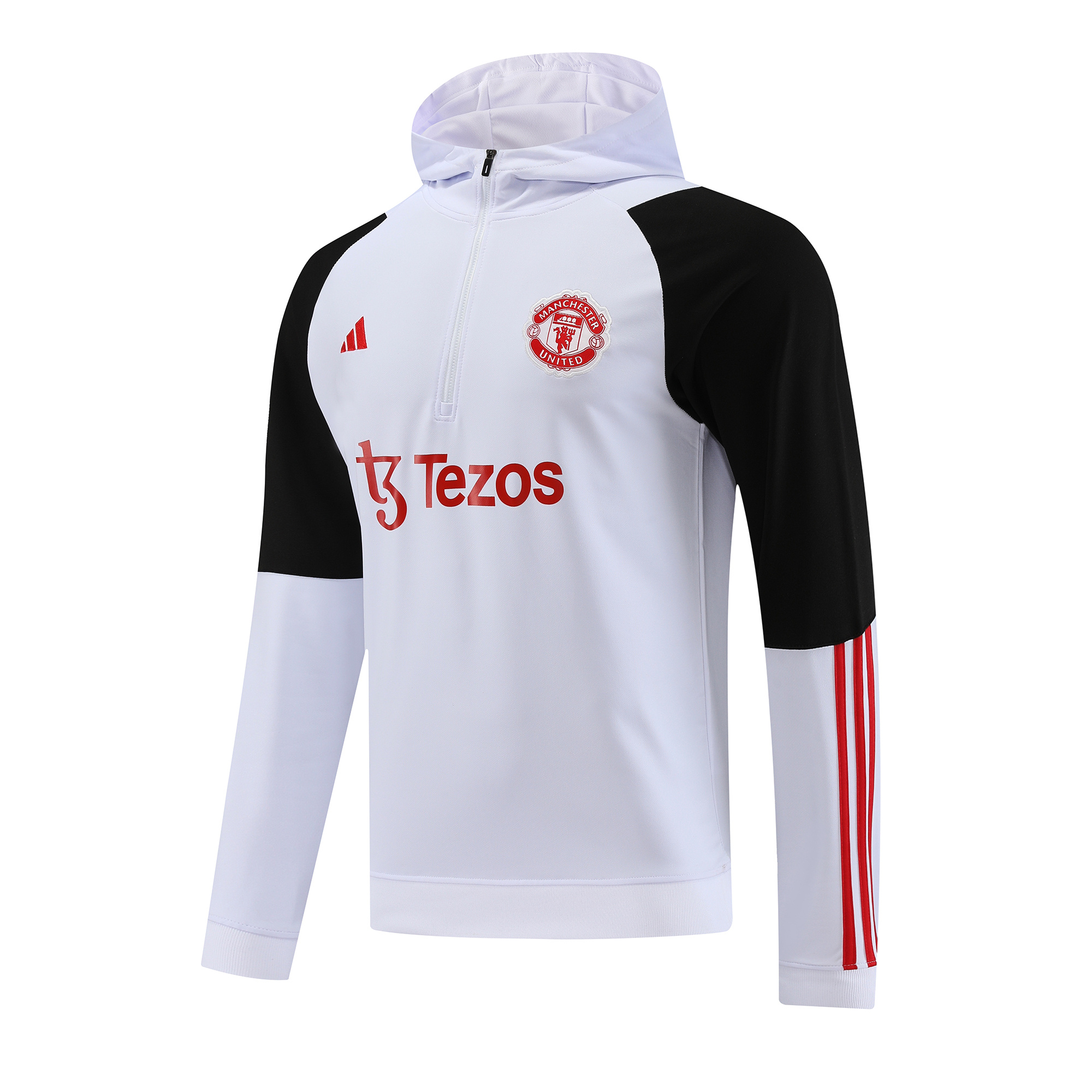 Manchester United 23-24 Men's Training Hoodie + Pants - White - SOCCERDEALSHOP