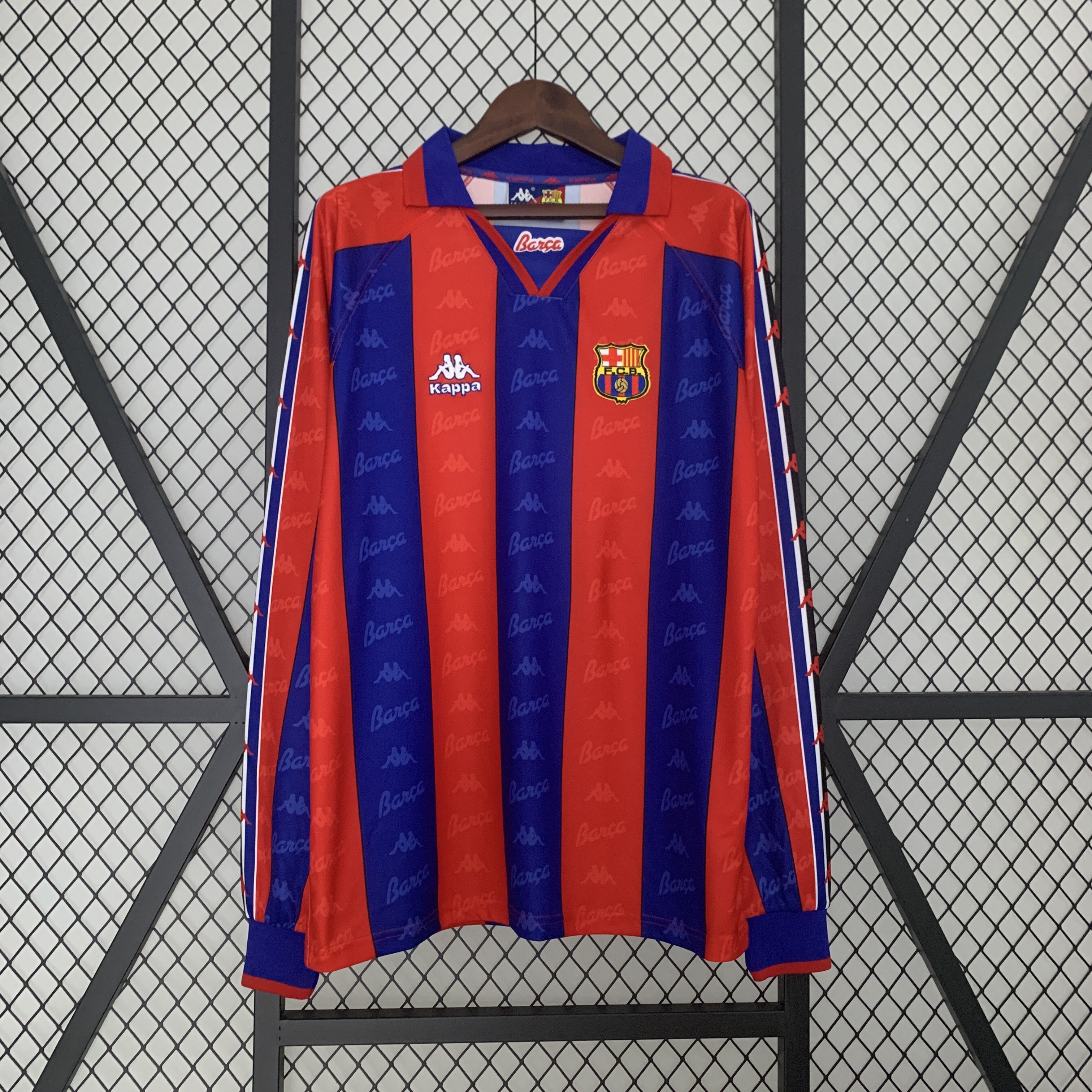 B.A.R.S.A Retro 96-97 Home Stadium Long Sleeve Jersey - SOCCERDEALSHOP