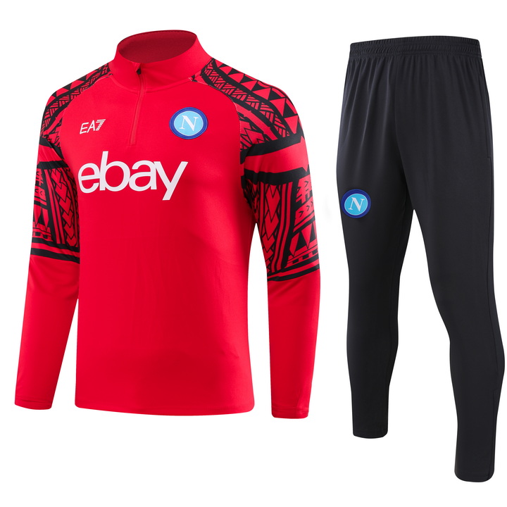 Napoli 23-24 Kids Long Sleeve Training Set Red - SOCCERDEALSHOP