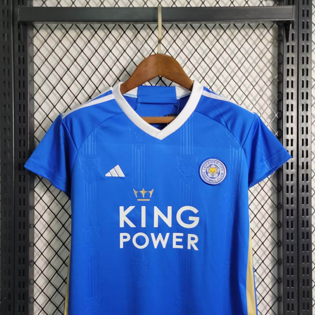Leicester city 23-24 Home Stadium Kids Kit - SOCCERDEALSHOP