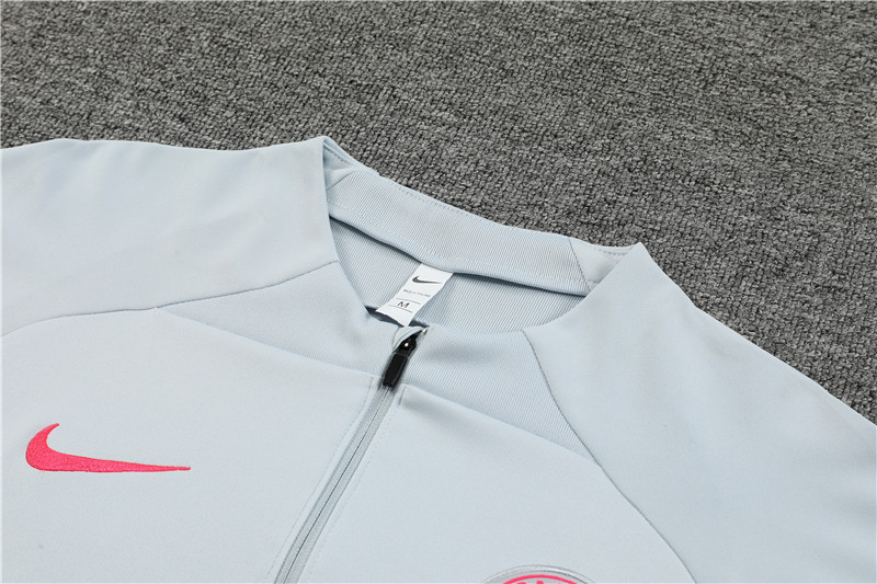 Paris Saint-Germain PSG 23-24 Long Sleeve Training Set -Light Grey - SOCCERDEALSHOP