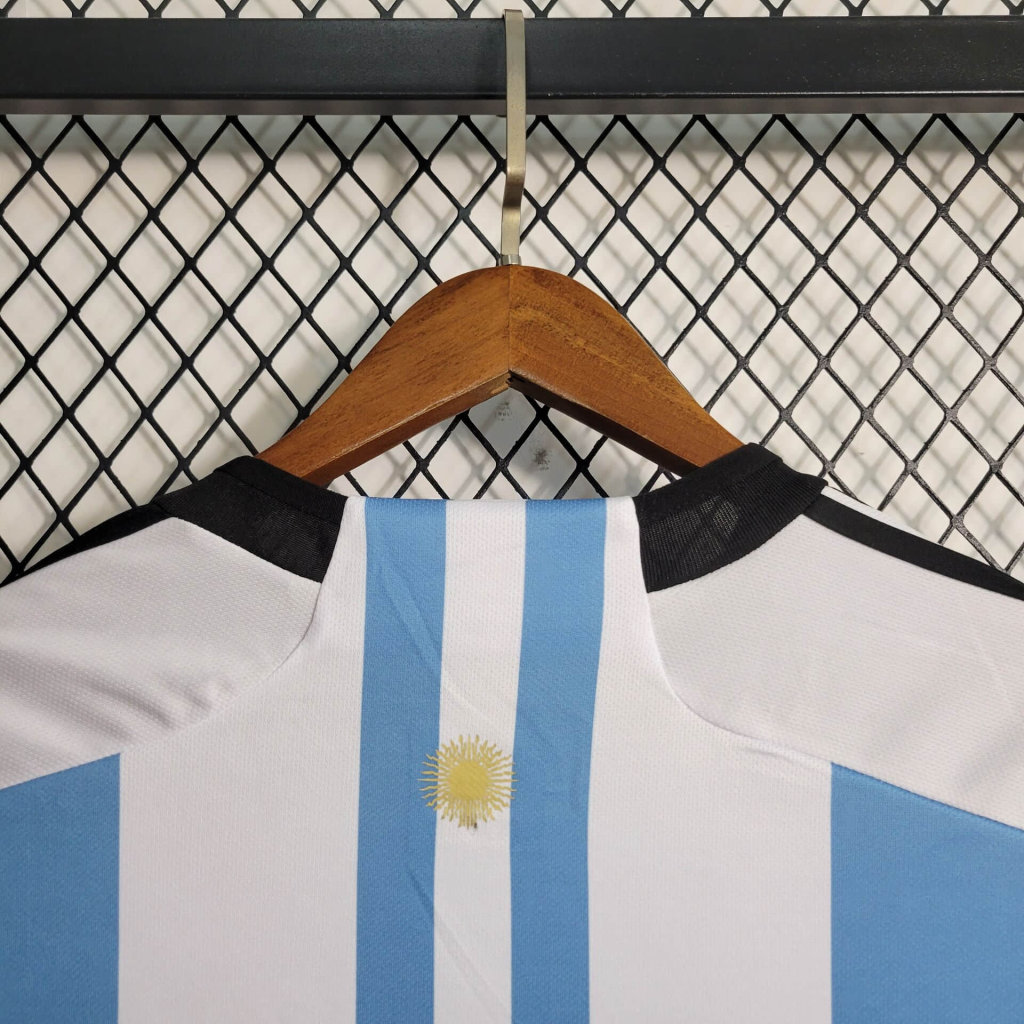 Argentina 3 Stars 22-23 Home Long Sleeve Jersey - Fans Version - SOCCERDEALSHOP