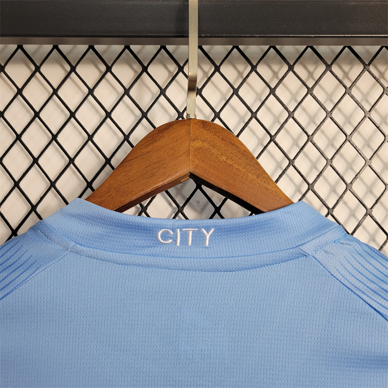 Manchester City 23-24 Home Long Sleeve Jersey - Fans Version - SOCCERDEALSHOP