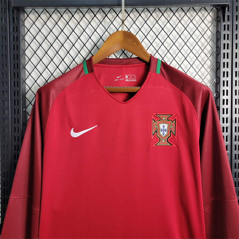 Retro Portugal 16-17 Home Stadium Long Sleeve Jersey - SOCCERDEALSHOP