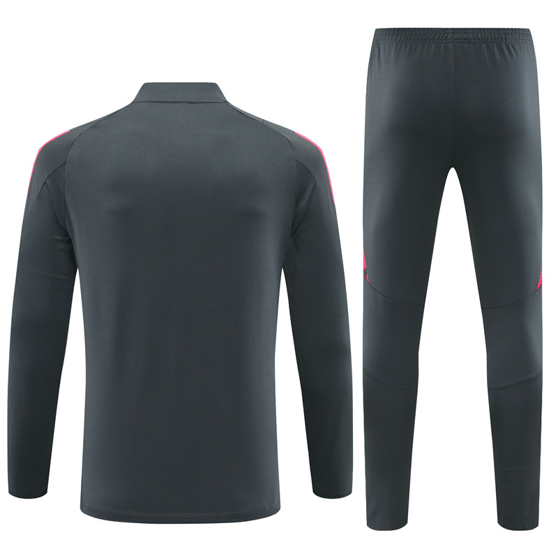 Germany 2024 Long Sleeve Training Set - Dark Gray With Pink - SOCCERDEALSHOP