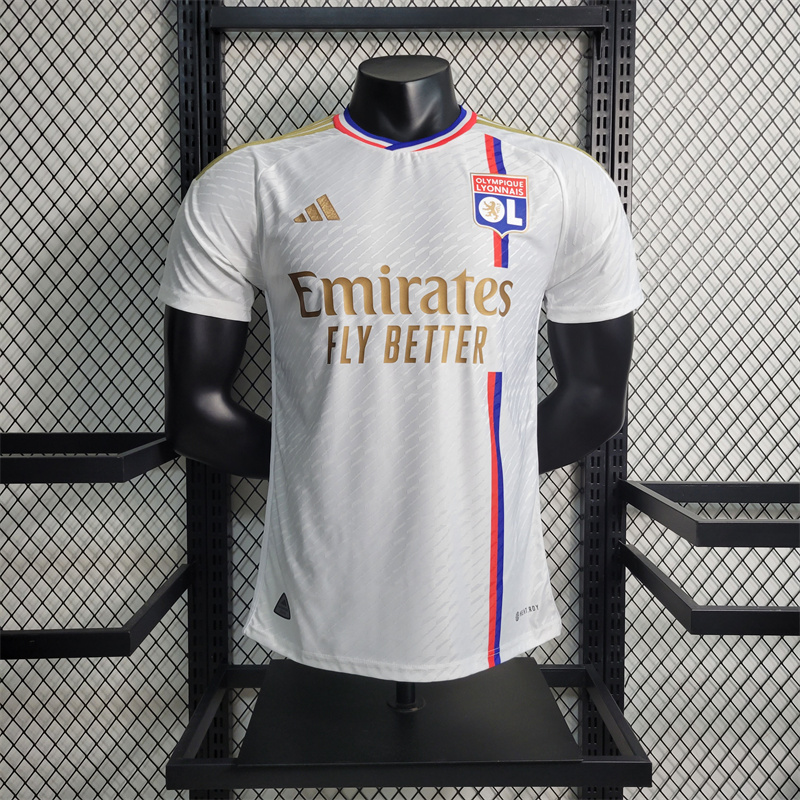 Lyon 23-24 Home Jersey - Player Version - SOCCERDEALSHOP