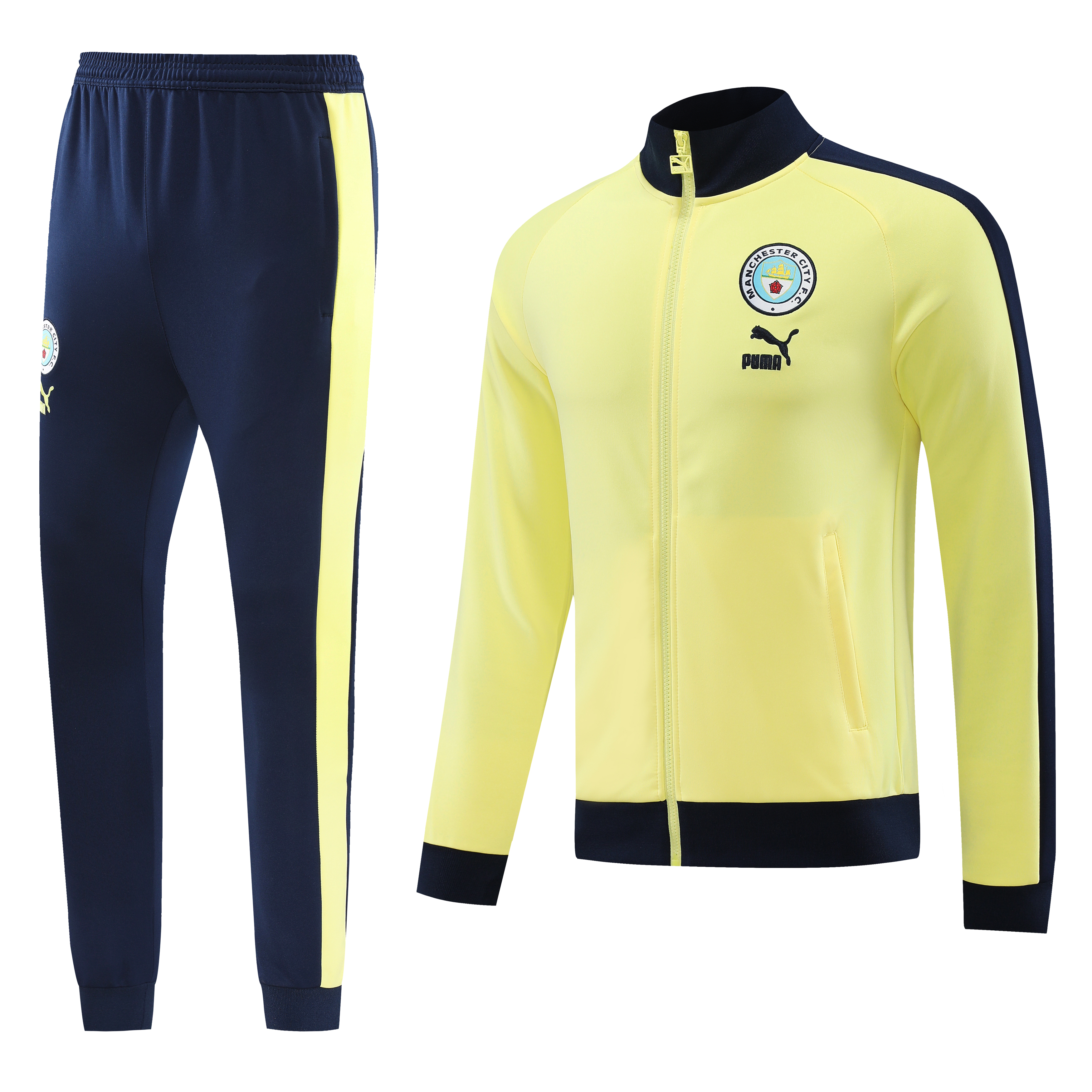 23-24 Manchester City Yellow Jacket Suit - SOCCERDEALSHOP