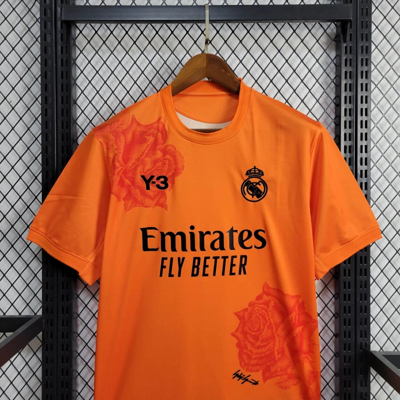 Real Madrid 23-24 Y-3 Orange Special Edition Jersey - Fans Version - SOCCERDEALSHOP