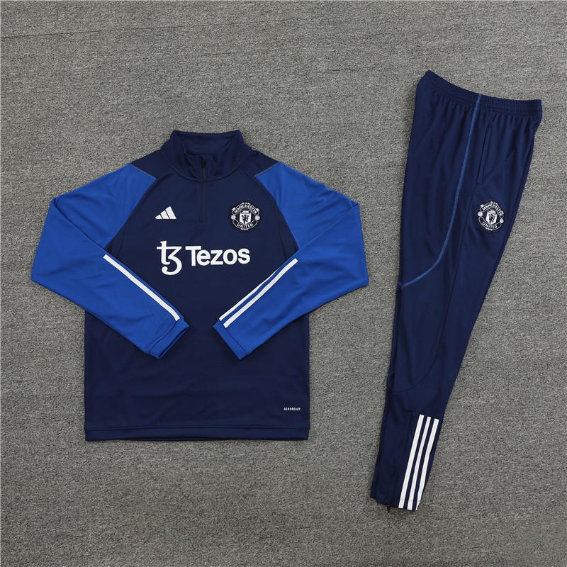 Manchester United 23-24 Long Sleeve Training Set -Blue - SOCCERDEALSHOP