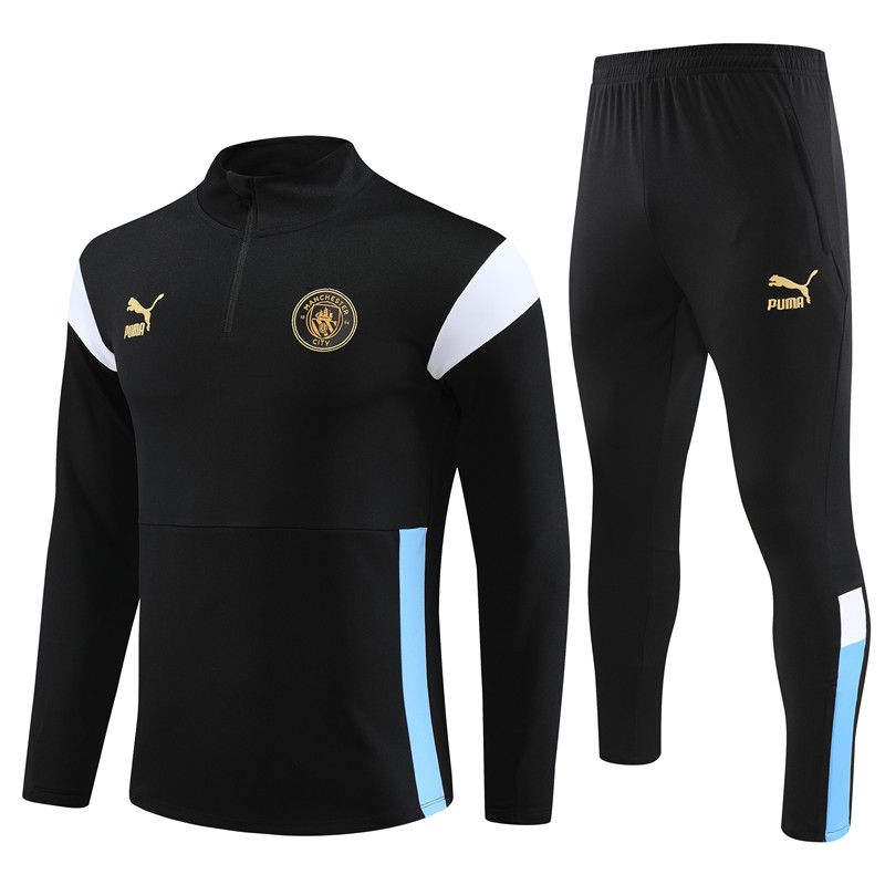 Manchester City 23-24 Long Sleeve Training Set -Black - SOCCERDEALSHOP