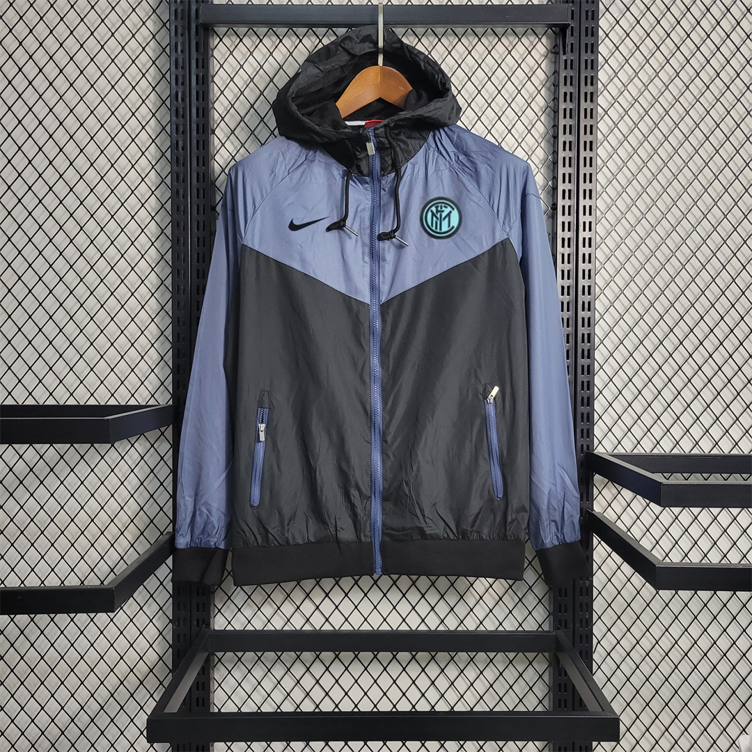 Inter Milan 23-24 Mens Windbreaker - Blue Black - SOCCERDEALSHOP