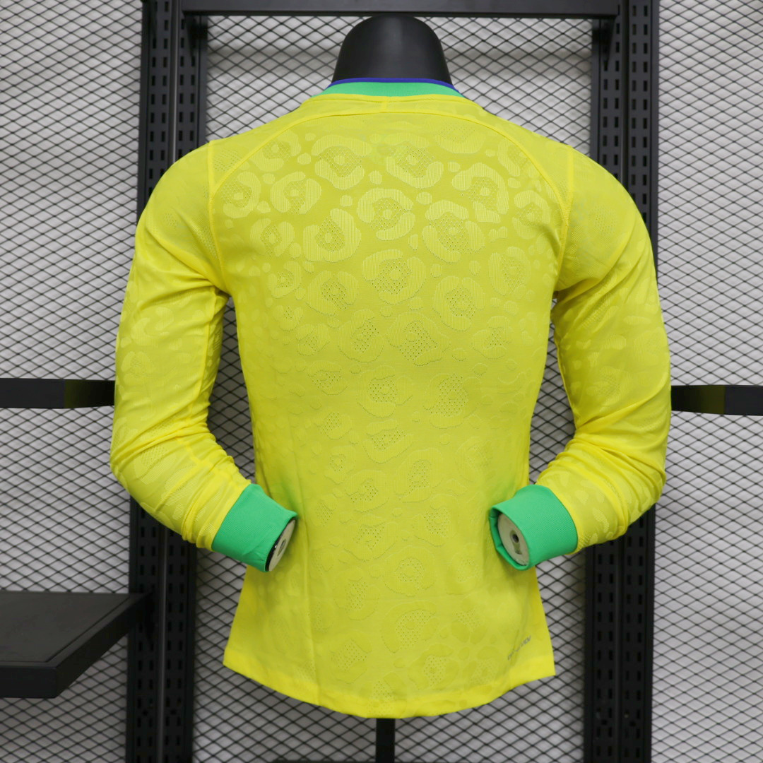 Brazil 22-23 Home Long Sleeve Jersey - Player Version - SOCCERDEALSHOP