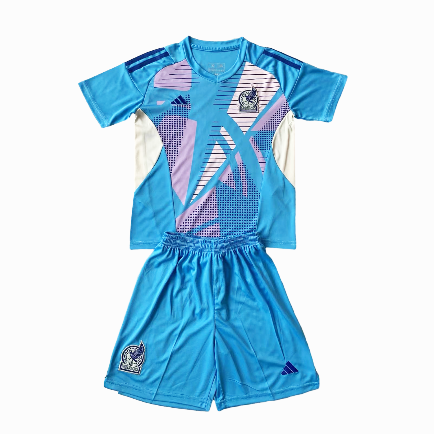 Mexico 2024 Goalkeeper Kids Kit - Lake Blue - SOCCERDEALSHOP