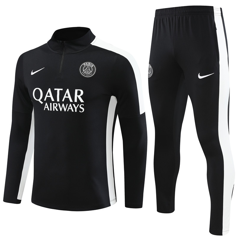 Paris Saint-Germain PSG 23-24 Kids Long Sleeve Training Set Black - SOCCERDEALSHOP