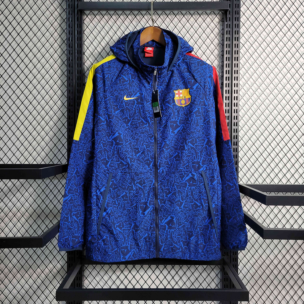 B.A.R.S.A 23-24 Blue Pattern Player Windbreaker - SOCCERDEALSHOP