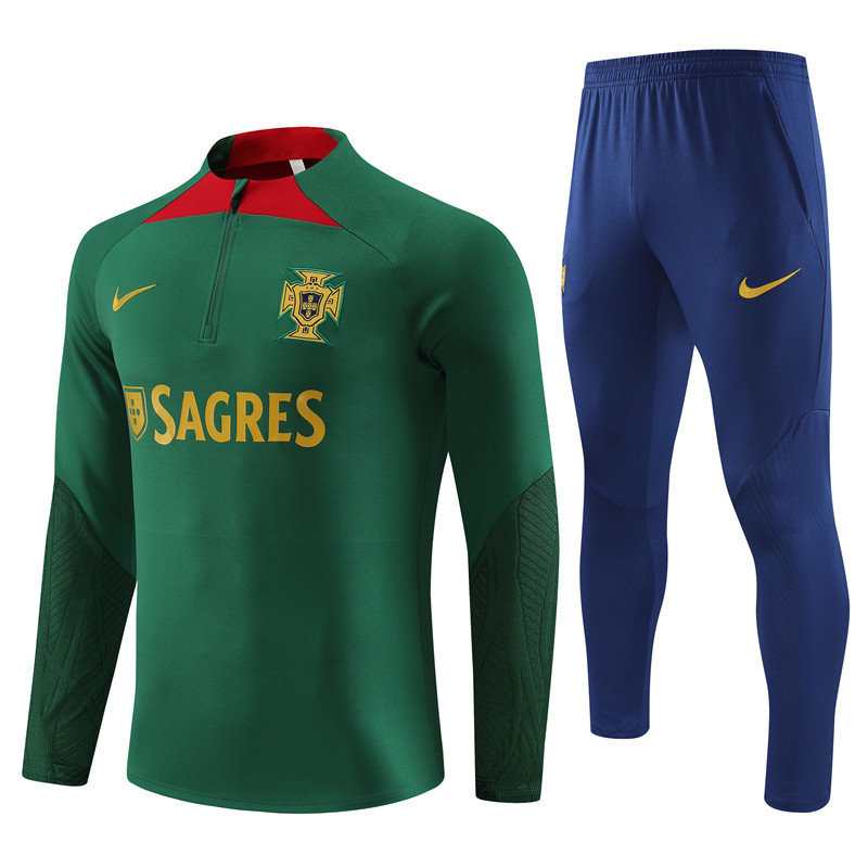 Portugal 23-24 Long Sleeve Training Set -Green - SOCCERDEALSHOP