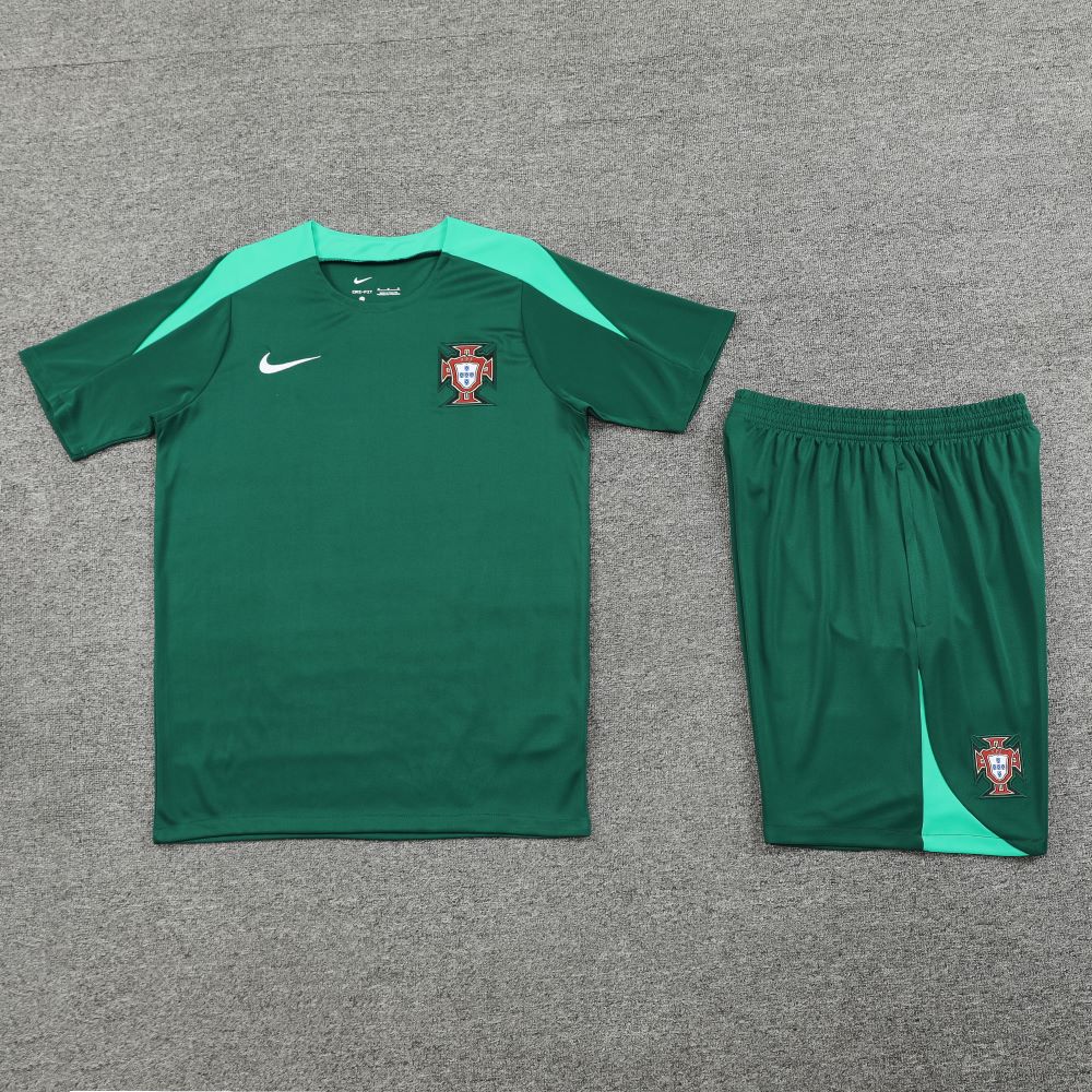 Portugal 2024 Short-Sleeve Training Set - Green - SOCCERDEALSHOP
