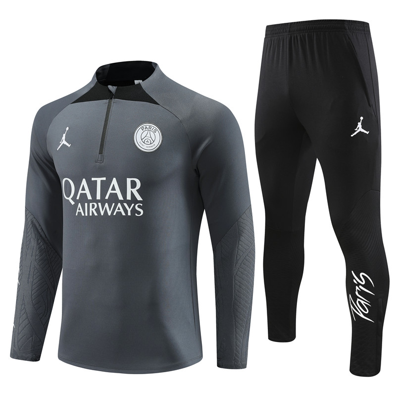 Paris Saint-Germain PSG 23-24 Long Sleeve Training Set -Deep Gray - SOCCERDEALSHOP