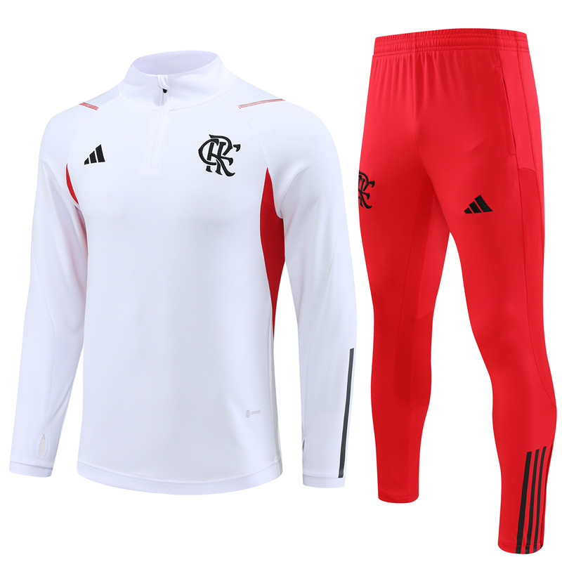 Flamengo 23-24 Long Sleeve Training Set -White - SOCCERDEALSHOP