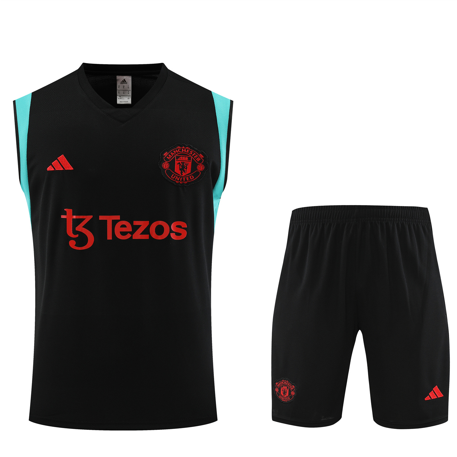 Manchester United 23-24 Black Player Vest Training Set - SOCCERDEALSHOP
