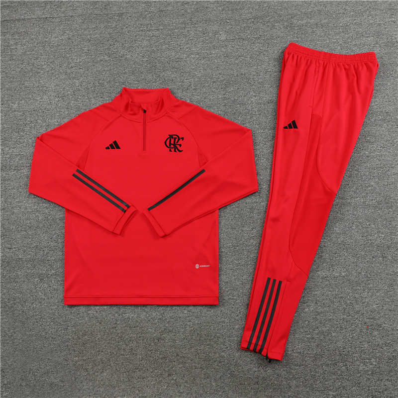Flamengo 23-24 Long Sleeve Training Set -Red - SOCCERDEALSHOP