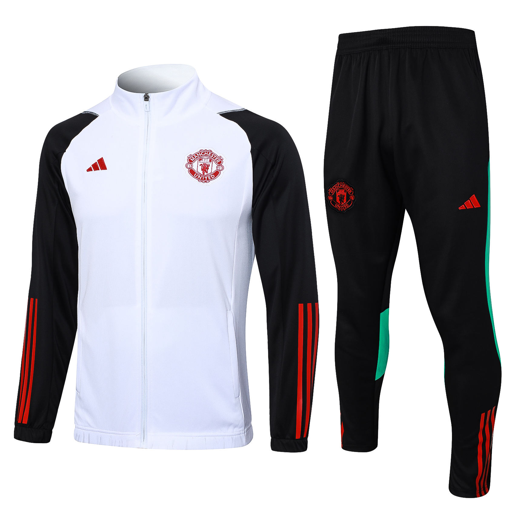 Manchester United 23-24 Jacket Training Tracksuit -White - SOCCERDEALSHOP