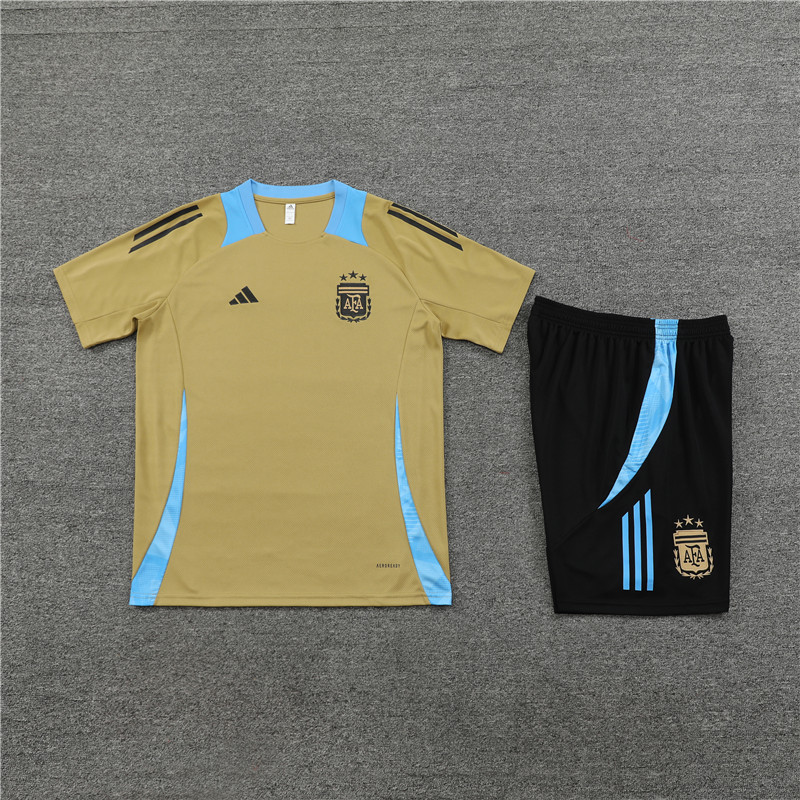 Argentina 2024 Short-Sleeve Training Set - Gold - SOCCERDEALSHOP