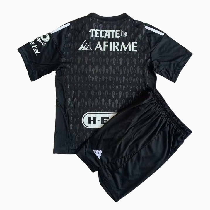 Tigres UANL 23-24 Black Goalkeeper Kids Kit - SOCCERDEALSHOP