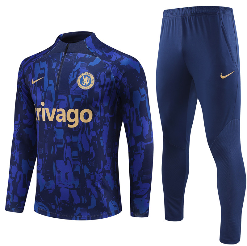 Che 23-24 Kids Long Sleeve Training Set Blue Camouflage - SOCCERDEALSHOP