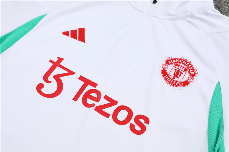 Manchester United 23-24 Kids Long Sleeve Training Set White - SOCCERDEALSHOP
