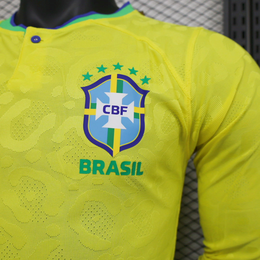 Brazil 22-23 Home Long Sleeve Jersey - Player Version - SOCCERDEALSHOP