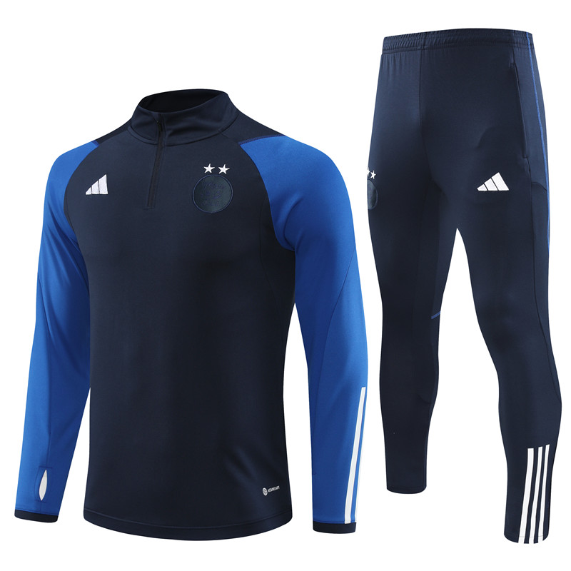 Algeria 23-24 Long Sleeve Training Set -Black and Blue - SOCCERDEALSHOP