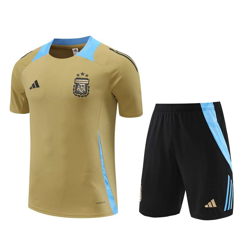 Argentina 2024 Short-Sleeve Training Set - Gold - SOCCERDEALSHOP